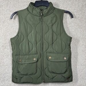Natural Reflections Quilted Puffer‎ Vest Women's Small Olive Green Cold Weather